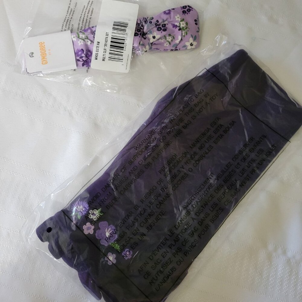 Gymboree Whooo's Cute size 6 purple pants & floral Headband NWT. Mixed Bin Z30